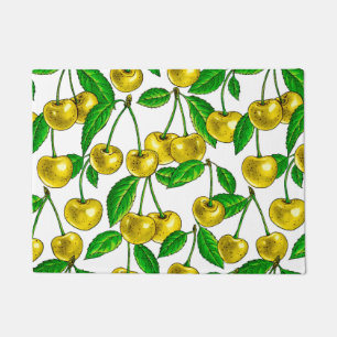 Tapete Cerejas amarelas em branco