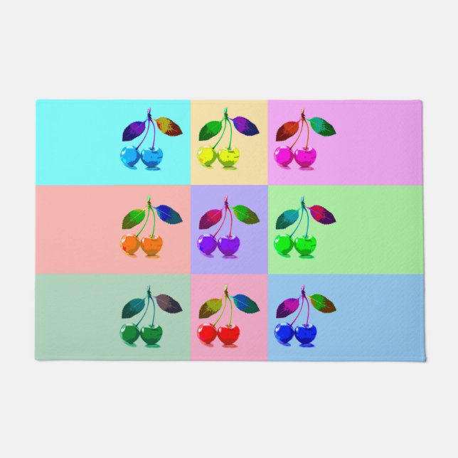 Tapete Cerejas coloridas - Pop Art (Frente)