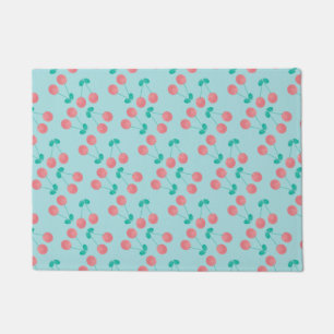 Tapete Cerejas Pintadas à Mão Aquarela Rosa Azul Claro