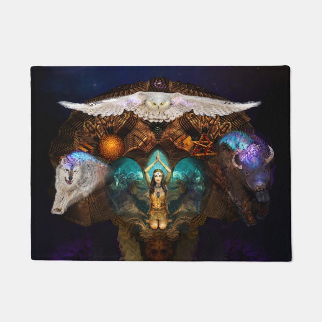 Tapete Chamando os animais do espírito Doormat (Frente)