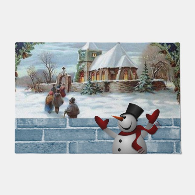 Tapete Chapéu da Porta de Natal, Snowman (Frente)