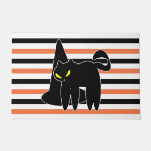 Tapete Chapéu de Bruxa de Gato Preto Fofo de Halloween   