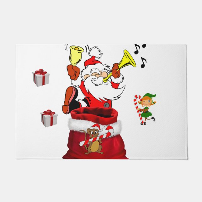 Tapete Chapéu de Porta de Natal, Papais noeis (Frente)