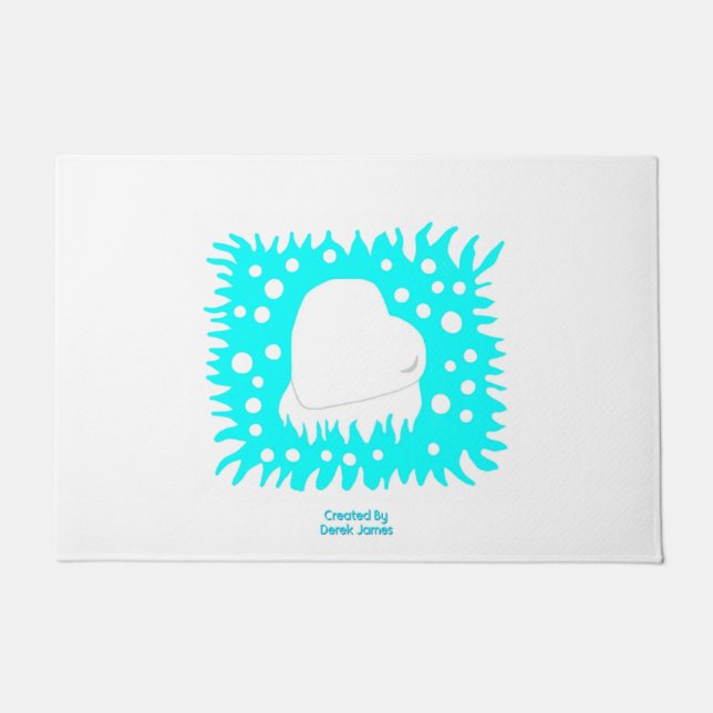 Tapete Chapéu de Portas do Coração da Neve de inverno (Frente)