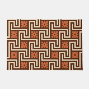 Tapete Chave grega Deco, castanha, bege e ferrugem