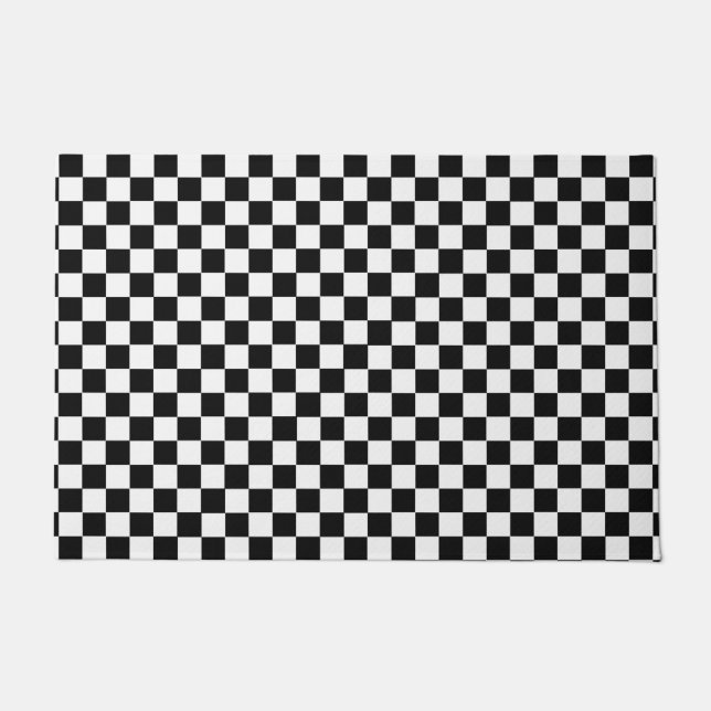 Tapete Checkerboard preto e branco clássico por STaylor (Frente)