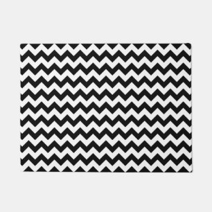 Tapete Chevron preto e branco clássico