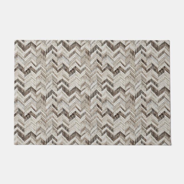 Tapete Chic Creme Chevron (Frente)