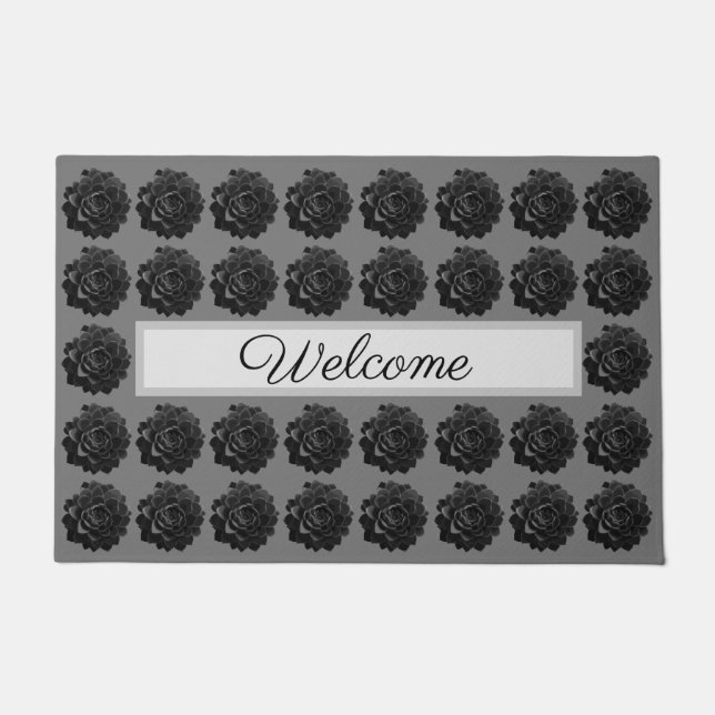 Tapete Chic de Boas-vindas da Floral Elegante (Frente)