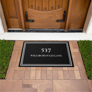 Tapete Chic Elegant Black White House Número Street Name