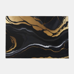 Tapete Chic Elegante negro ouro amarelo Faux Marble
