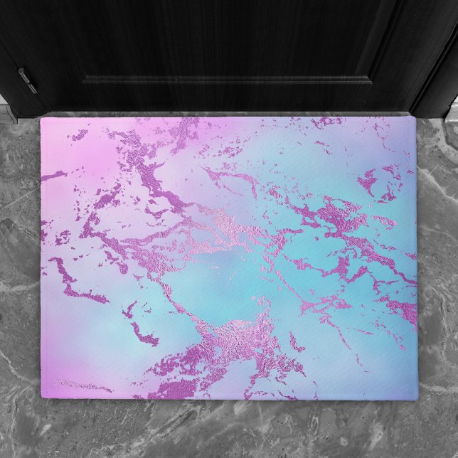 Tapete Chic Marble | Glitzy Glam Violet Purple Blue Ombro (Criador carregado)