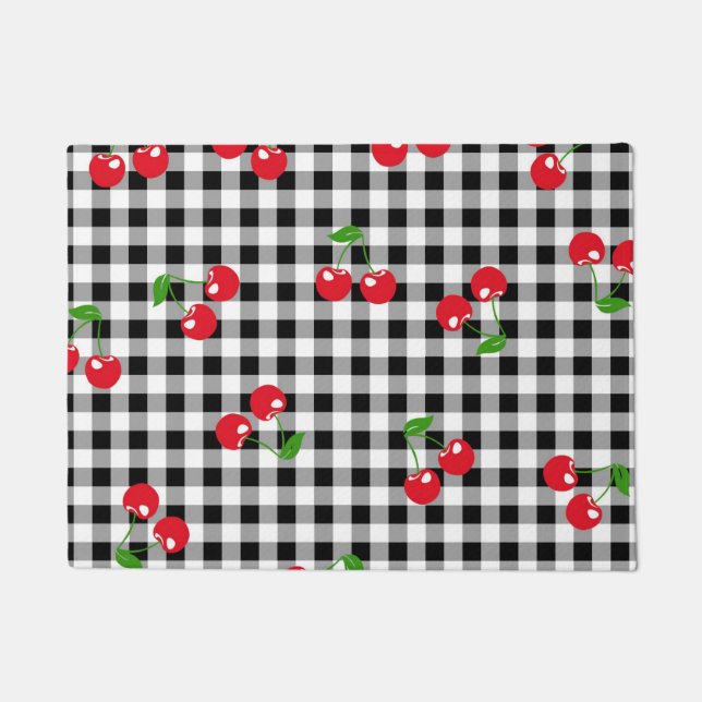 Tapete Chic Red Cherry e Black White Gingham (Frente)