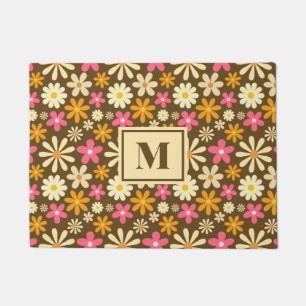 Tapete Chic Retro 70s Groovy Hippie Flower Monograma