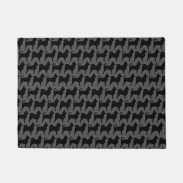 Tapete Chihuahua Dog Silhouettes Black and Cinza Patterno