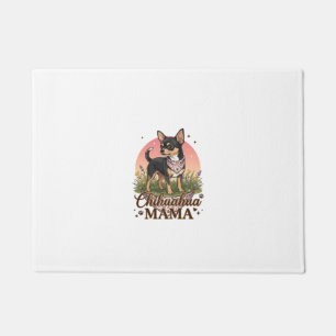 Tapete Chihuahua Mama Cachorro Bandana Floral Rosa_1