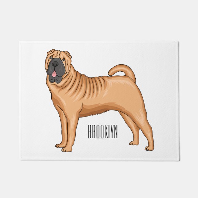 Tapete Chinese Shar-Pei dog cartoon illustration (Frente)