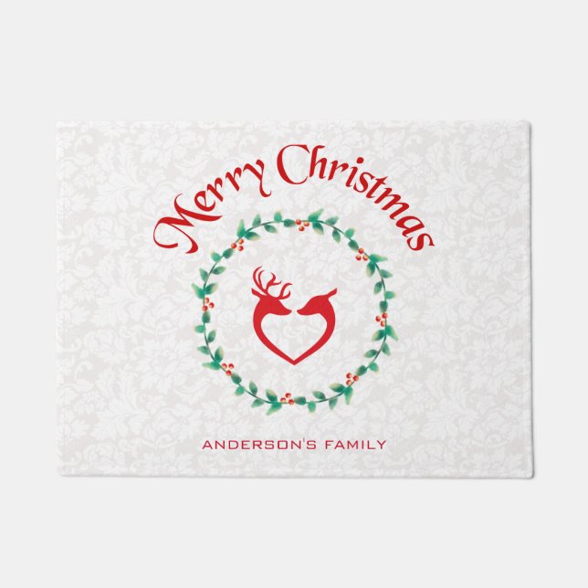 Tapete Christmas Holly Berries Wreath (Frente)