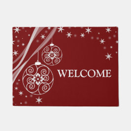 Tapete Christmas Party White Ornaments Stars Red Elegant 