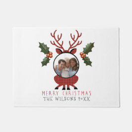 Tapete Christmas Plaid Reindeer with Personalized Photo