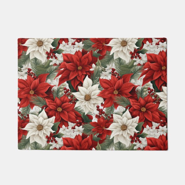 Tapete Christmas Poinsettia – Holiday Floral Design (Frente)