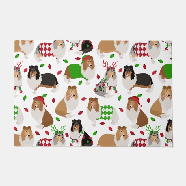 Tapete Christmas Rough Collie Doormat (Frente)