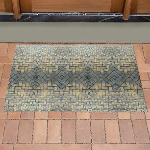 Tapete Cinza e tijolo de mosaico amarelo