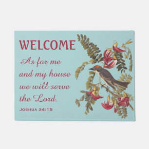 Tapete Cinza Kingbird e Bíblia Verse Doormat