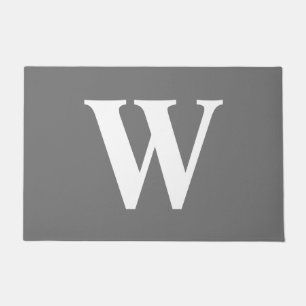 Tapete Cinza Moderna Monogramas - Letra branca W