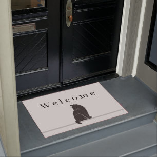 Tapete Cinza Preta Silhouette Black WELCOME