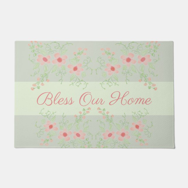 Tapete Cinza verde pastel com pinks (Frente)