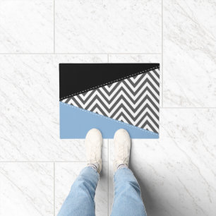 Tapete Cinza Zigzag, Cinza Chevron, Zigzag Patterno, Azul