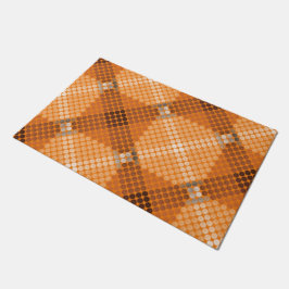 Tapete Cinzas aos círculos castanhos sobre a laranja, for