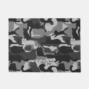 Tapete Cinzas Camuflagem Gatos Padrão Cinza Kitty Cats C