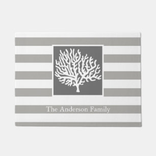 Tapete Cinzas náuticas - Stripes e nome da família de árv