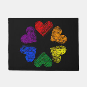 Tapete Círculo Arco-íris de Corações Amor Orgulho Gay LGB