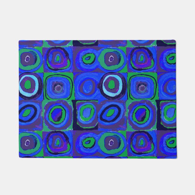 Tapete Círculo Quadrado do Kandinsky Farbstudie Blue Quad (Frente)