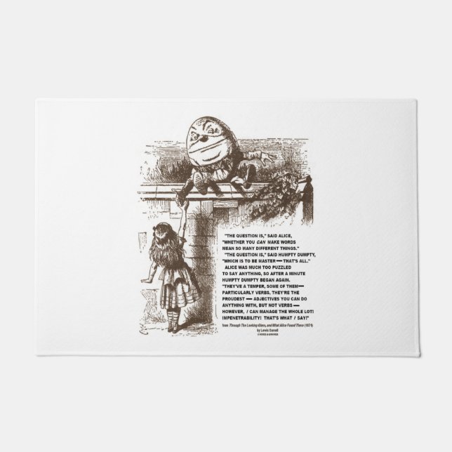 Tapete Citação da Conversação da Alice Humpty Dumpty (Frente)