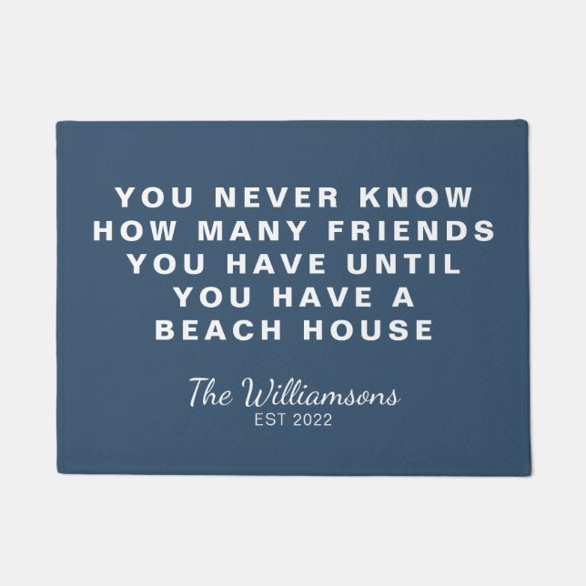 Tapete Citação Personalizada de Amigos da Casa da Praia E (Frente)