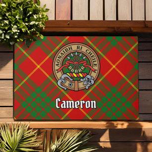 Tapete Clan Cameron Crest sobre Tartan