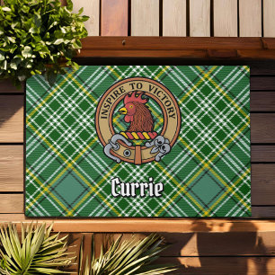 Tapete Clan Currie Rooster Crest sobre Tartan