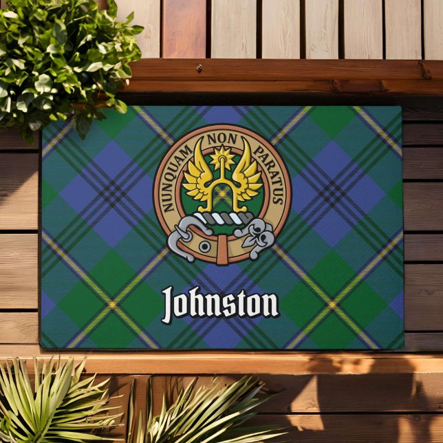 Tapete Clan Johnston Crest sobre Tartan (Criador carregado)