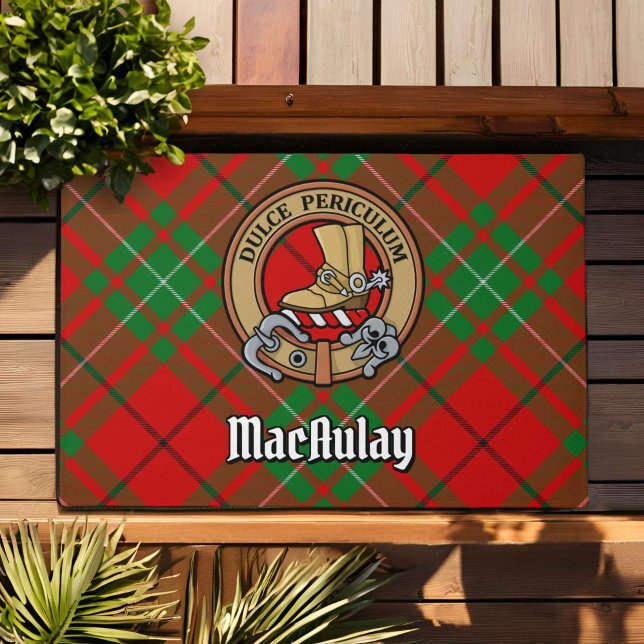 Tapete Clan MacAulay Crest sobre Tartan (Criador carregado)