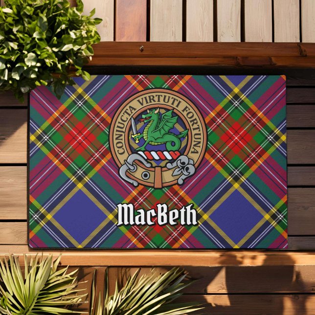 Tapete Clan MacBeth Crest sobre Tartan (Criador carregado)