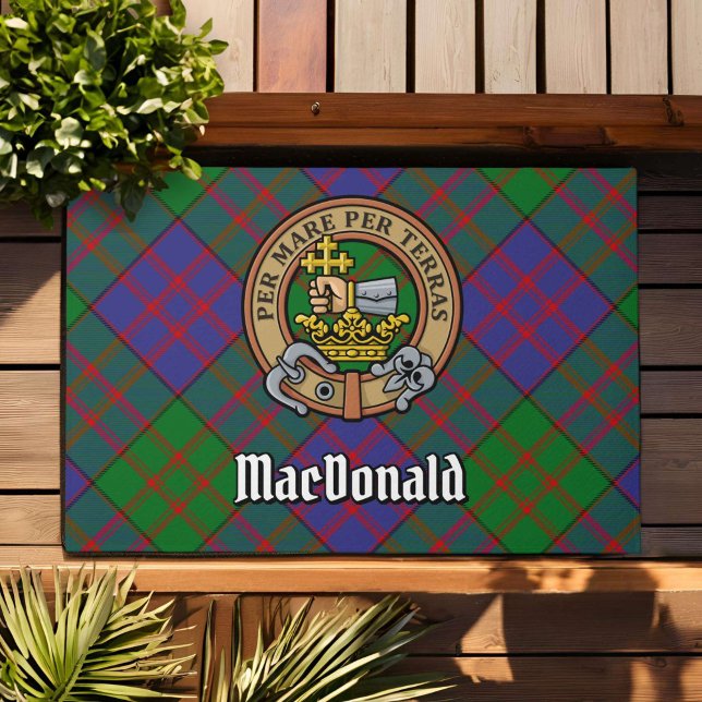 Tapete Clan MacDonald Crest sobre Tartan (Criador carregado)