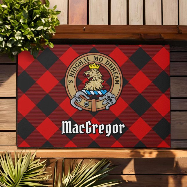 Tapete Clan MacGregor Crest sobre Rob Roy Tartan (Criador carregado)