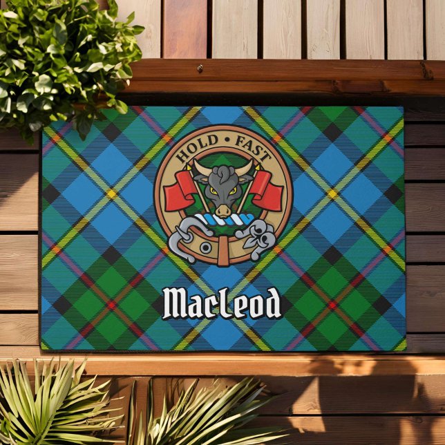 Tapete Clan MacLeod Crest sobre caçar Tartan (Criador carregado)