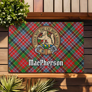 Tapete Clan MacPherson Crest sobre Tartan