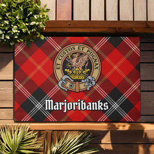 Tapete Clan Marjoribanks Crest sobre Tartan