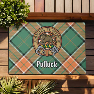 Tapete Clan Pollock Crest sobre Tartan